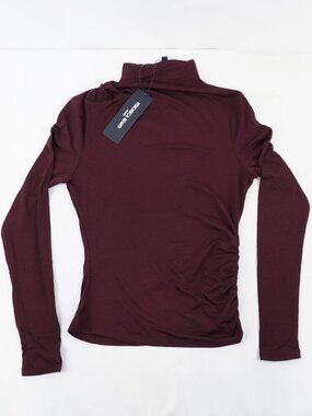 Veronica Beard Mylie Gathered Long-Sleeve Top In Raisin Women's Size XS - NWT